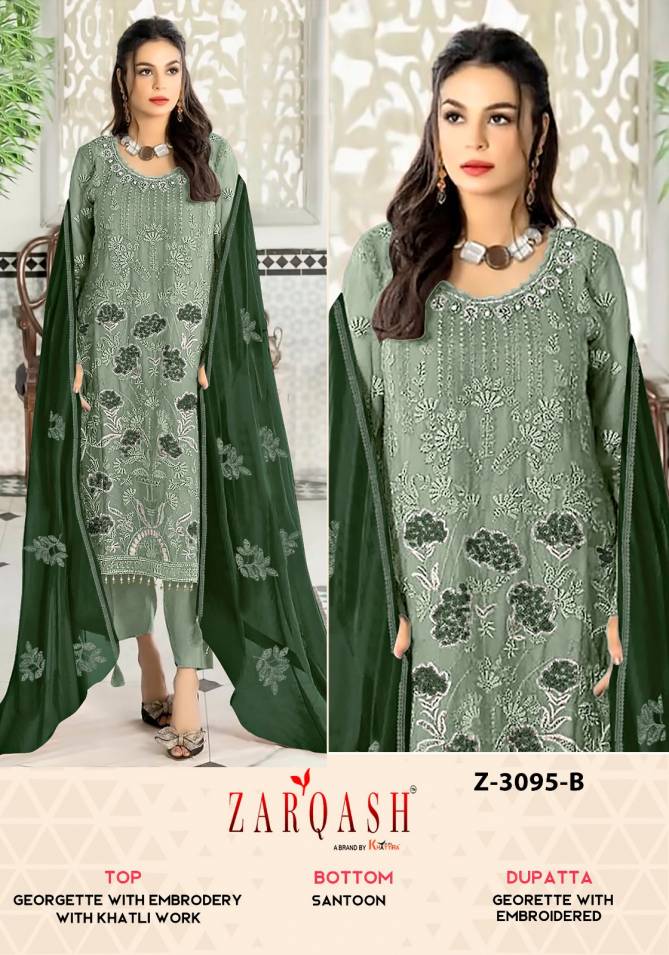Z 3095 By Zarqash Georgette Pakistani Suits Wholesale Clothing Suppliers In India